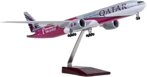 Diecast Plane Model 1：157 Scale for 777 Diecast Resin Plane Model with Light and Wheel Decorative Souvenirs (with Light)
