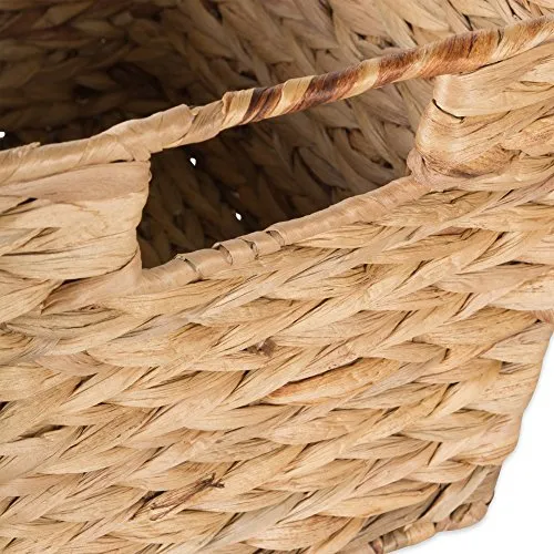 DII Z02006 Natural Water Hyacinth Storage Basket with Handles,Set of 2 Medium