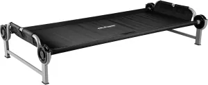 Disc-O-Bed Youth Single Cot Kid-O-Bed with Storage Organizer for Easy Gear Access & Carry Bag Transport, Indoor or Outdoor Use, Black