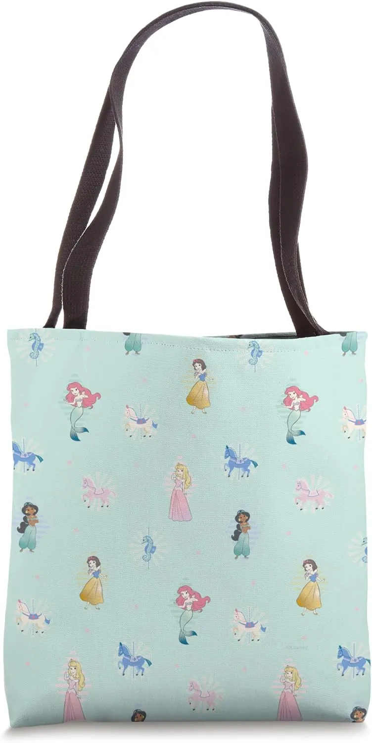 Disney Princess Ariel Jasmine Snow White Aurora Carousel Tote Bag