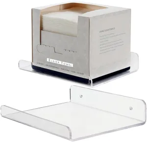 Disposable Face Towels Storage Holder, 2 Pieces Premium Acrylic Facial Cleansing Towels Organizer