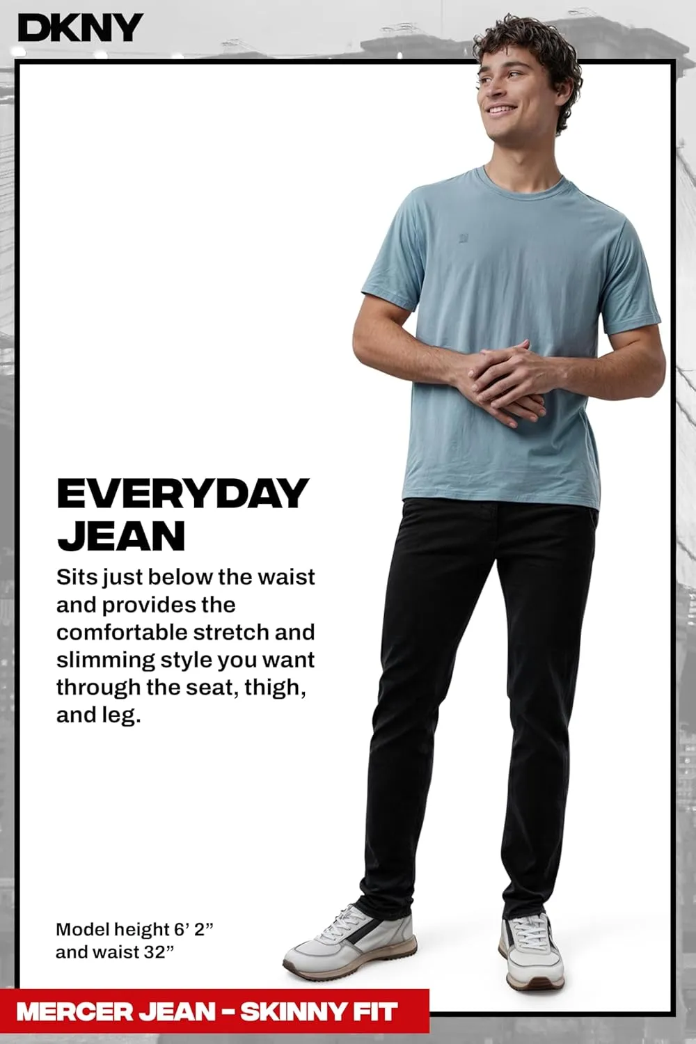 DKNY Mens Skinny Jeans for Men - Stretch Denim Classic 5 Pocket Men's Skinny Jeans | Stretch Fit Denim for Men