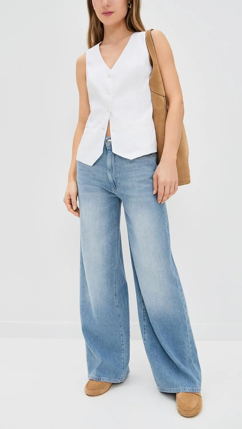 DL1961 Women's DL Aura Hepburn Wide Leg High Rise Jeans