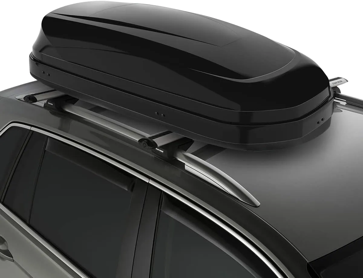 DNA MOTORING Rooftop Cargo Box Carrier Lockable Heavy Duty Car Top Storage Case, Capacity 110 Lbs, 53" L x 34" W x 15" H, 11 17 Cubic Ft.(Glossy Black), PT-ZTL-8166-GSBK