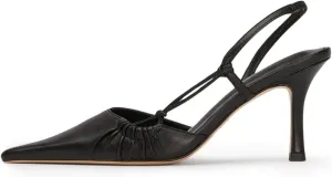 DOEYG Pointed Toe Slingback Heels for Women Sexy Buckle Strap Slingback Pumps Stiletto Heels Wedding Party Dress Backless Heeled Pumps