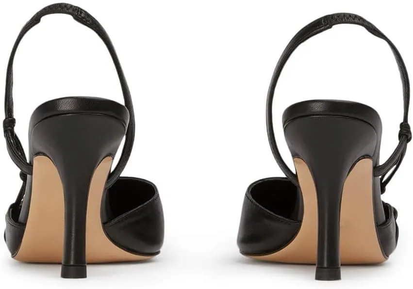 DOEYG Pointed Toe Slingback Heels for Women Sexy Buckle Strap Slingback Pumps Stiletto Heels Wedding Party Dress Backless Heeled Pumps