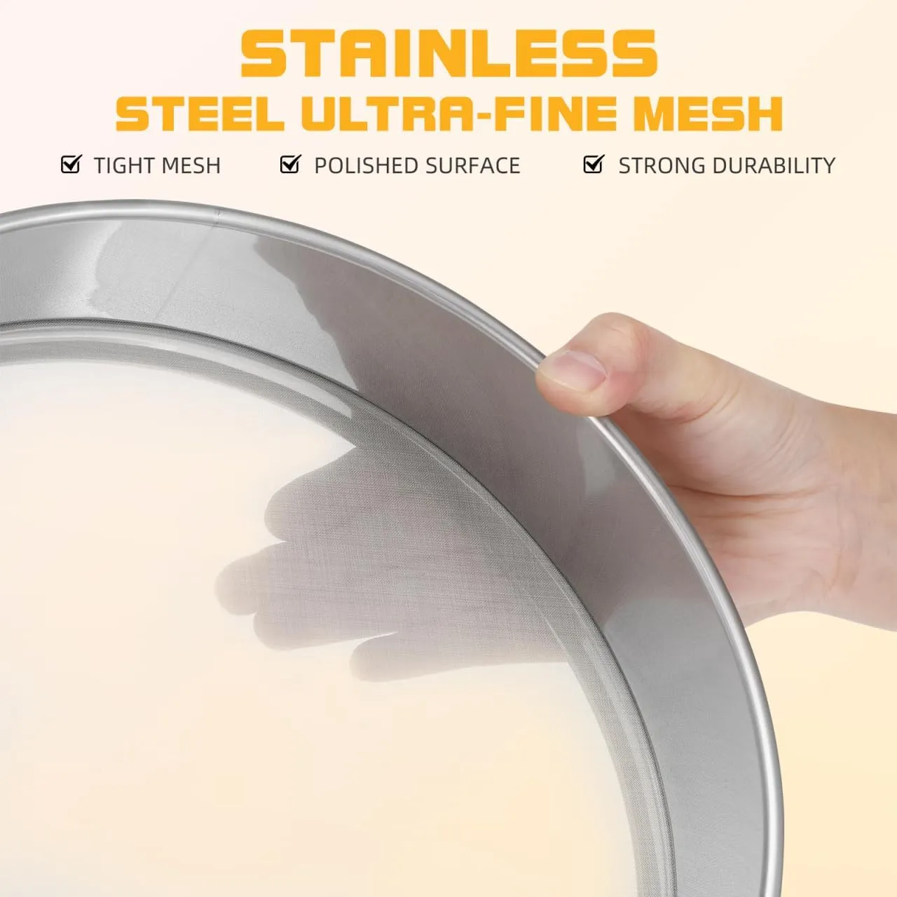 DOITOOL Stainless Steel Pollen Sifter Extractor - Stackable Fine Mesh Strainer for Flour, Coffee, Resin, Silica Sand - (25cm Diameter)