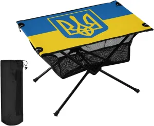DOMIKING Ukraine Flag Portable Camping Table Folding Picnic Tables with Carrying Storage Bag Backpacking Table for Hiking Cooking Fishing 23.6 * 15.6 * 15 in