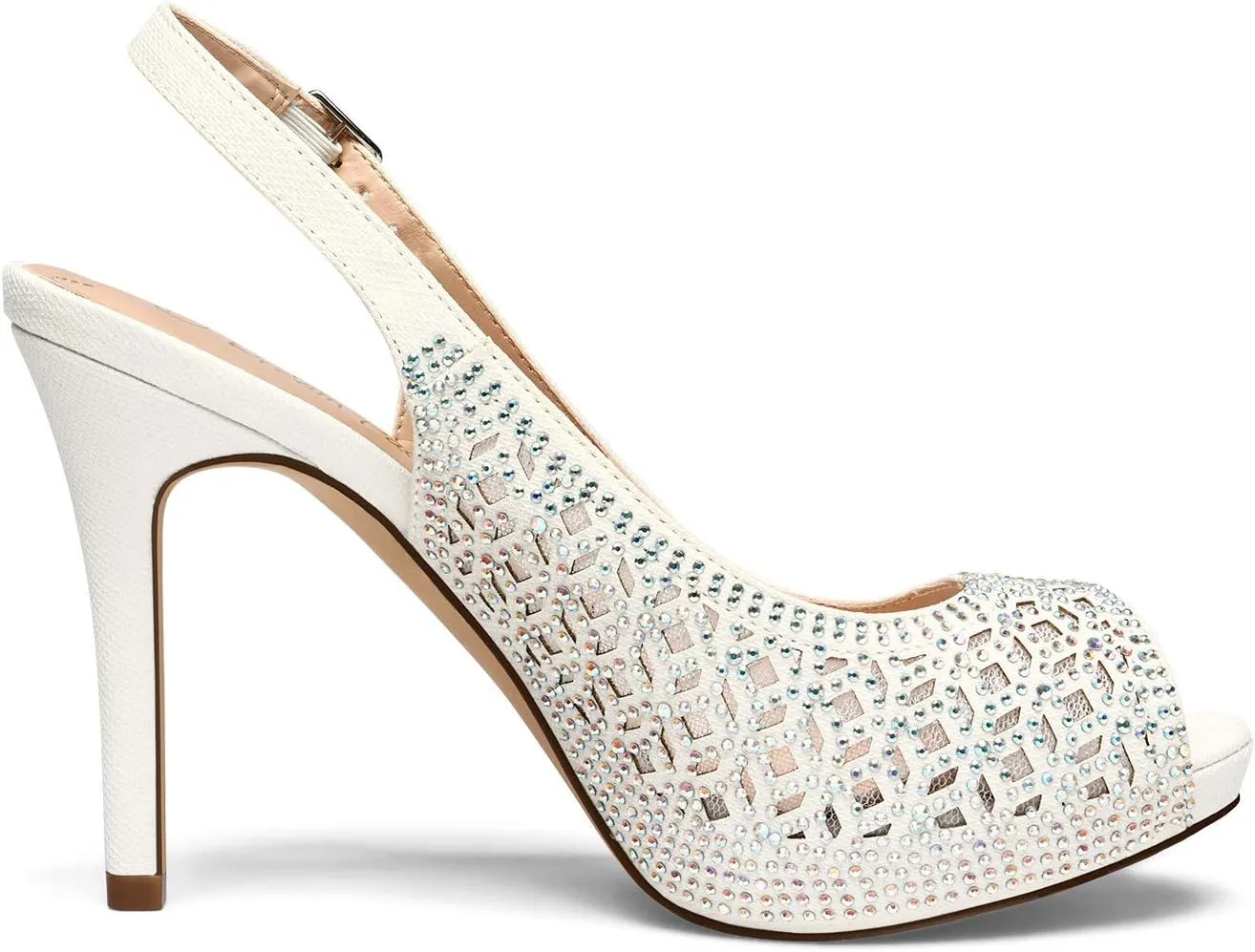 DREAM PAIRS Women's High Heels Platform Dress Rhinestones Peep Toe Pumps Shoes