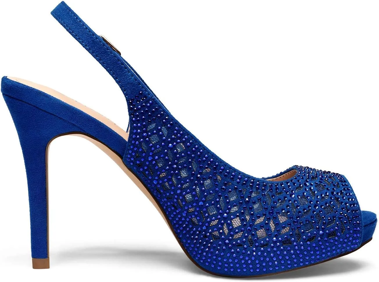 DREAM PAIRS Women's High Heels Platform Dress Rhinestones Peep Toe Pumps Shoes