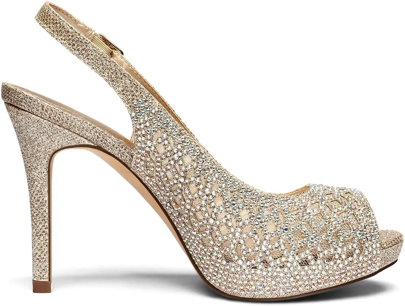 DREAM PAIRS Women's High Heels Platform Dress Rhinestones Peep Toe Pumps Shoes