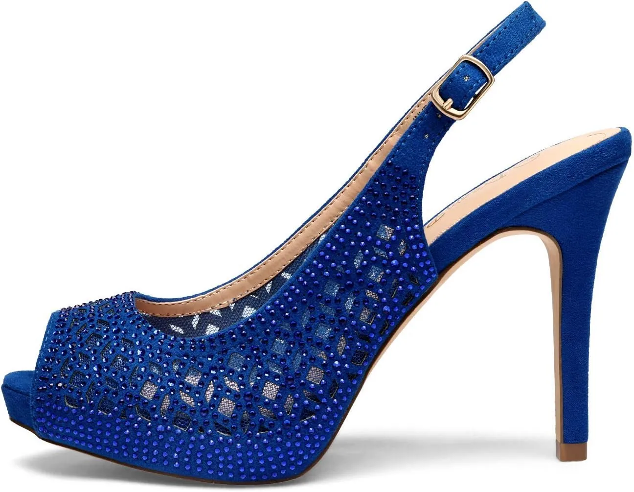 DREAM PAIRS Women's High Heels Platform Dress Rhinestones Peep Toe Pumps Shoes