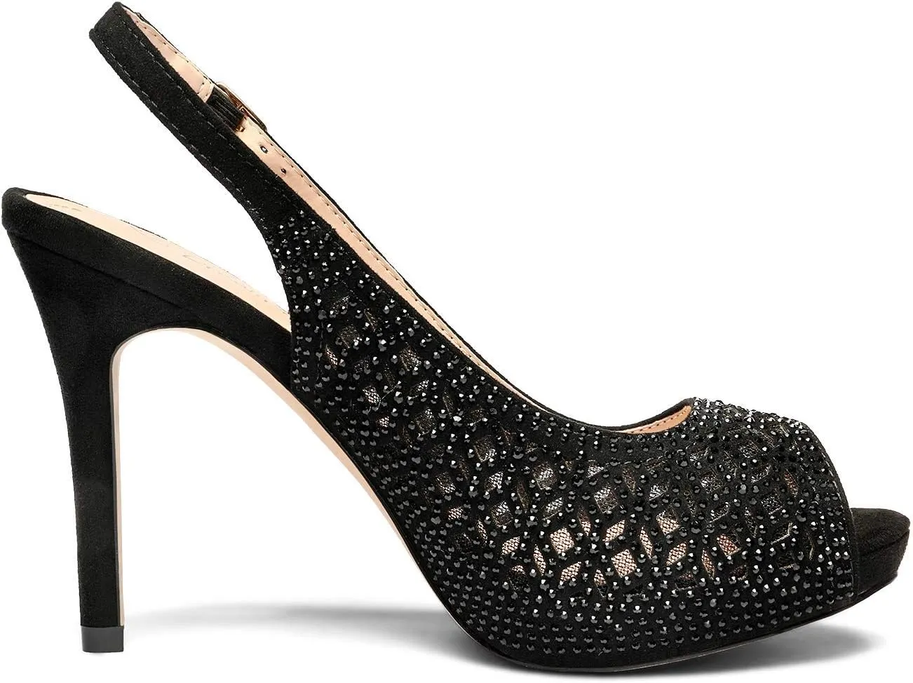 DREAM PAIRS Women's High Heels Platform Dress Rhinestones Peep Toe Pumps Shoes