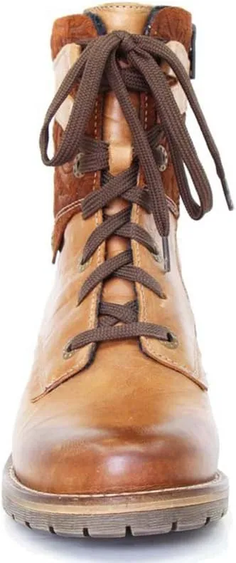 Dromedaris Women's Kara Combat Lace-up Comfort Boot with Inside Zip