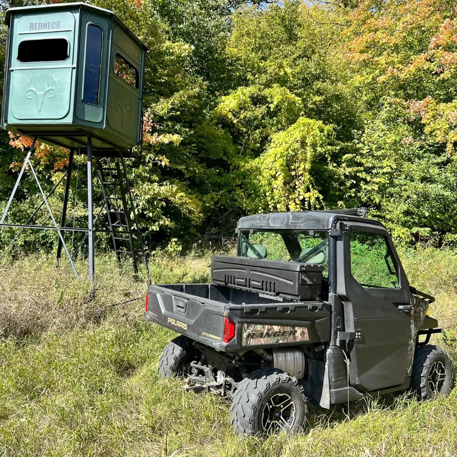 DU-HA All Terrain Side by Side Storage Box with Mounting Kit - Rear Storage Box Fits Most ATVs & UTVs - Heavy Duty, Weather Resistant & Lockable Latches