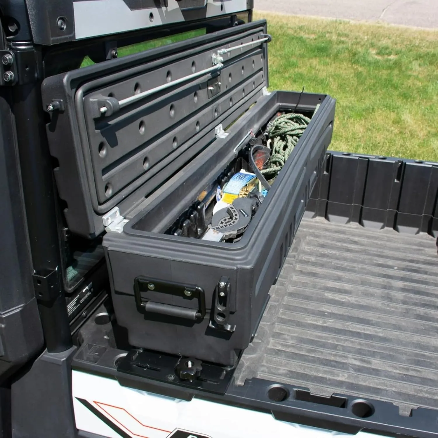 DU-HA All Terrain Side by Side Storage Box with Mounting Kit - Rear Storage Box Fits Most ATVs & UTVs - Heavy Duty, Weather Resistant & Lockable Latches