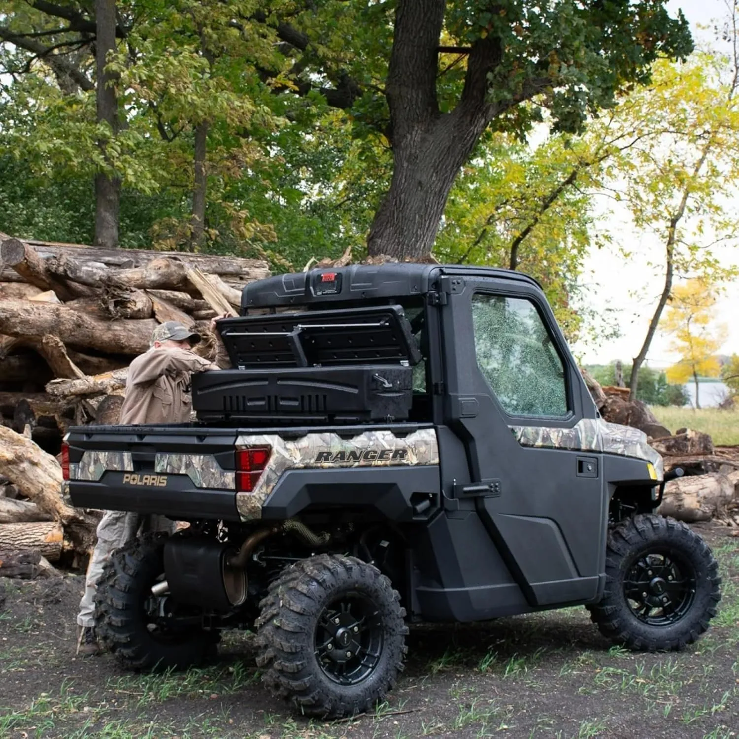 DU-HA All Terrain Side by Side Storage Box with Mounting Kit - Rear Storage Box Fits Most ATVs & UTVs - Heavy Duty, Weather Resistant & Lockable Latches