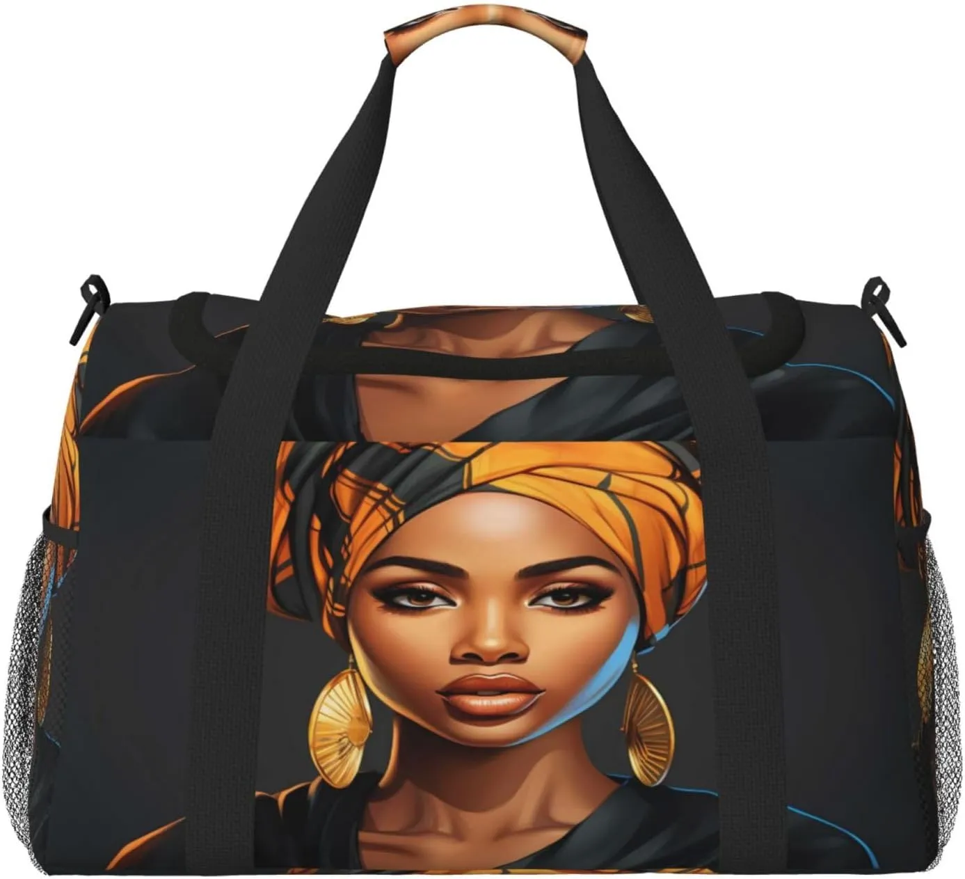 Duffle Bag African Women Travel Duffel Bags for Men Women with Adjustable Strap Carry on Gym Bag Overnight Weekender Bag