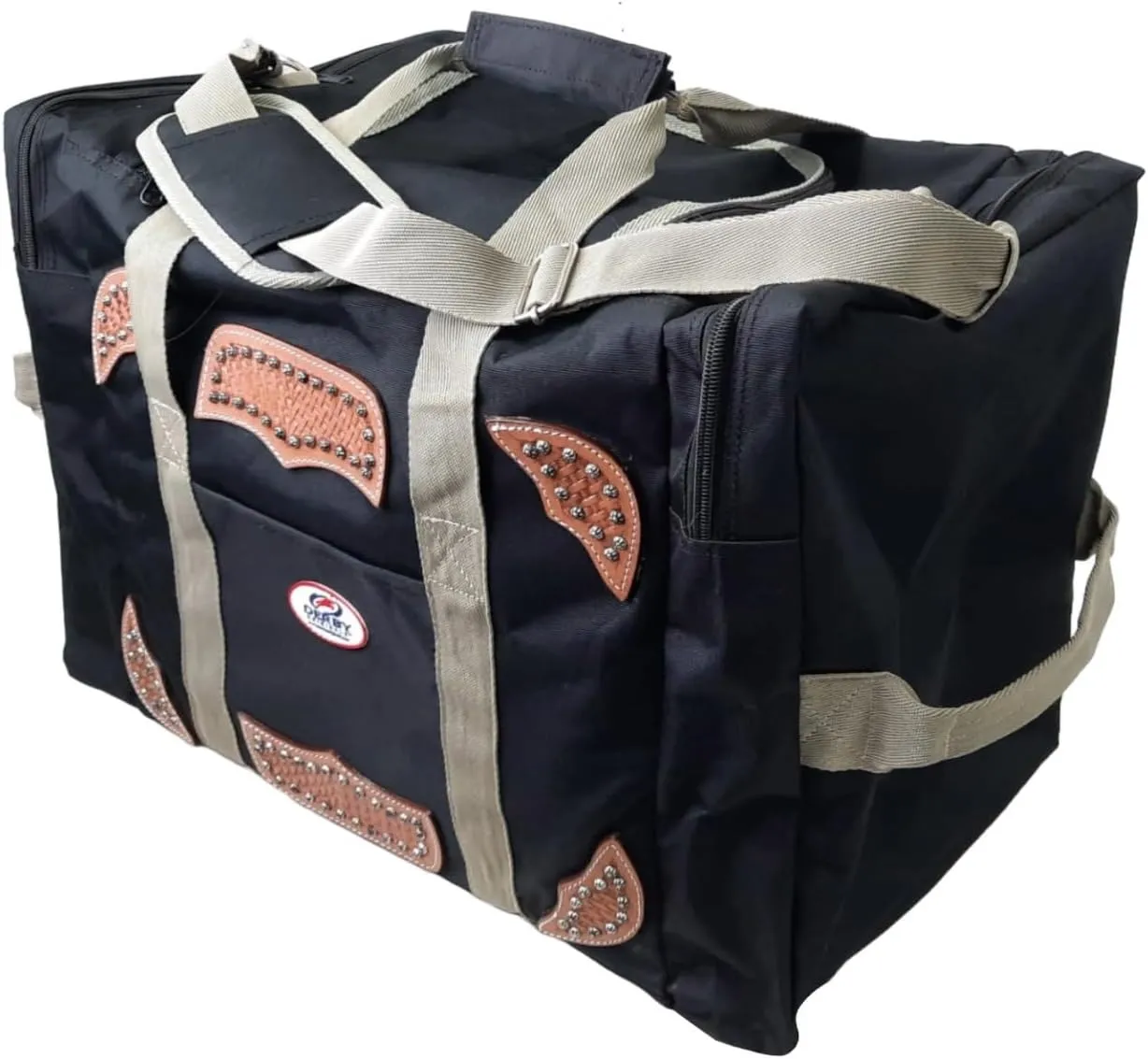 Durango Series Duffle Bag with Basket Tooled Leather Accents