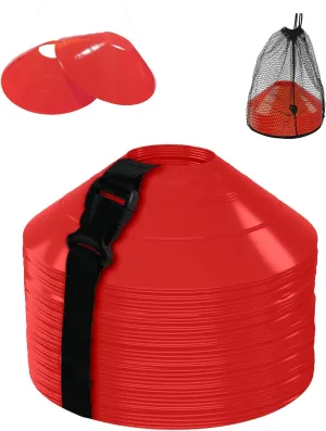 duskeep 30/50/100 Pack Soccer Cones, Disc Cones for Sports Training with Mesh Bag, Sports Cones for Training Drills Practice