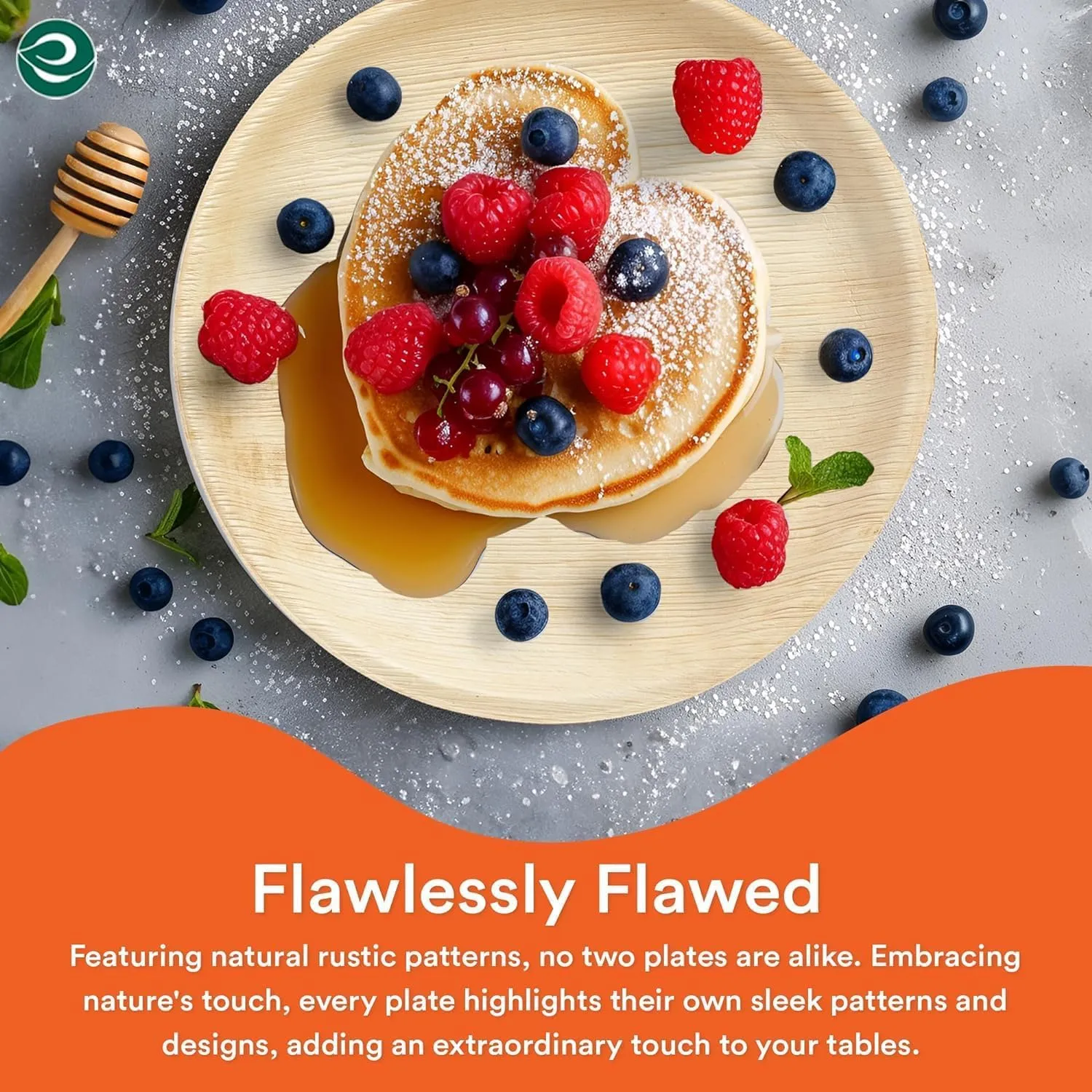 ECO SOUL 200 Count Round Palm Leaf Plates of 6 Inch - Disposable, Eco-Friendly, Biodegradable Bamboo Plates - Perfect for Parties, Catering, Weddings & Large Events