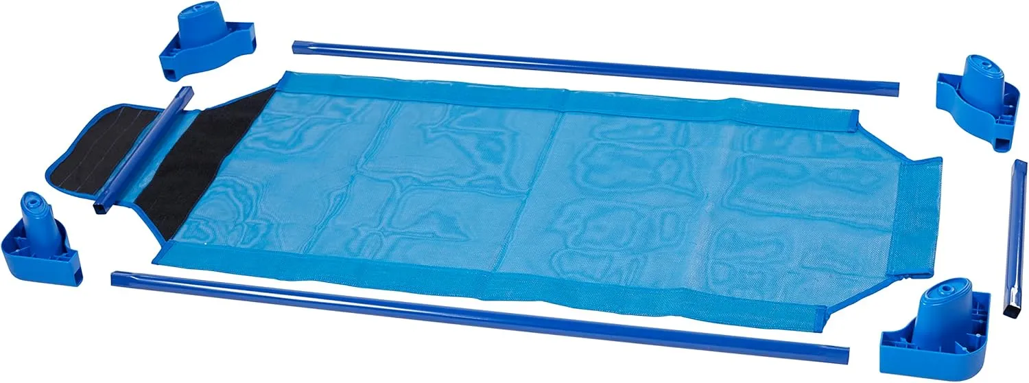 ECR4Kids Stackable Kiddie Cot, Ready-To-Assemble, Toddler Size, Classroom Furniture, Blue, 6-Pack