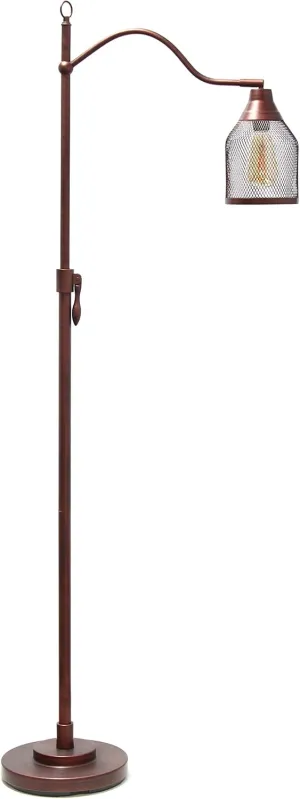 Elegant Designs LF1029-RDB Adjustable Floor Lamp with Metal Netted Shade