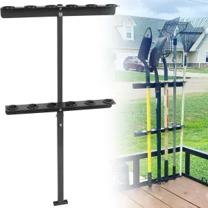 ELITEWILL Landscape Hand Tool Rack for Trailer Truck, 6 Holes Long Handle Tool Storage Holder with Rubber Grommets Compatible With Shovels/Rakes/Pickaxes and Other Straight Handle Tools