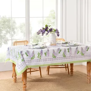 Elrene Home Fashions Lilac Garden Floral Spring/Summer Wrinkle Resistant Dining Tablecloth, 60"x84" Rectangle