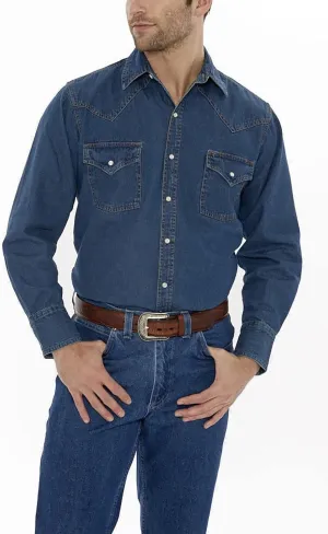 Ely Cattleman Men's Long Sleeve Denim Western Shirt