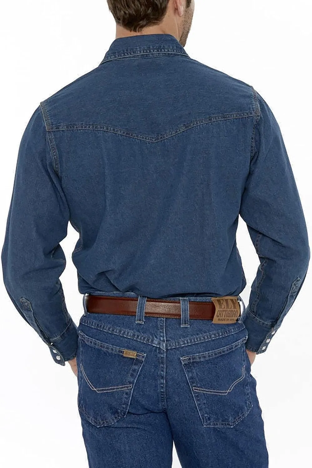 Ely Cattleman Men's Long Sleeve Denim Western Shirt