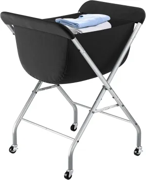 ELYKEN Laundry Cart with Wheels, 33”H Easy Rolling Laundry Hamper with Removable Liner Bag, Sturdy Metal Frame Clothes Basket with 4 Casters and 2 Brakes