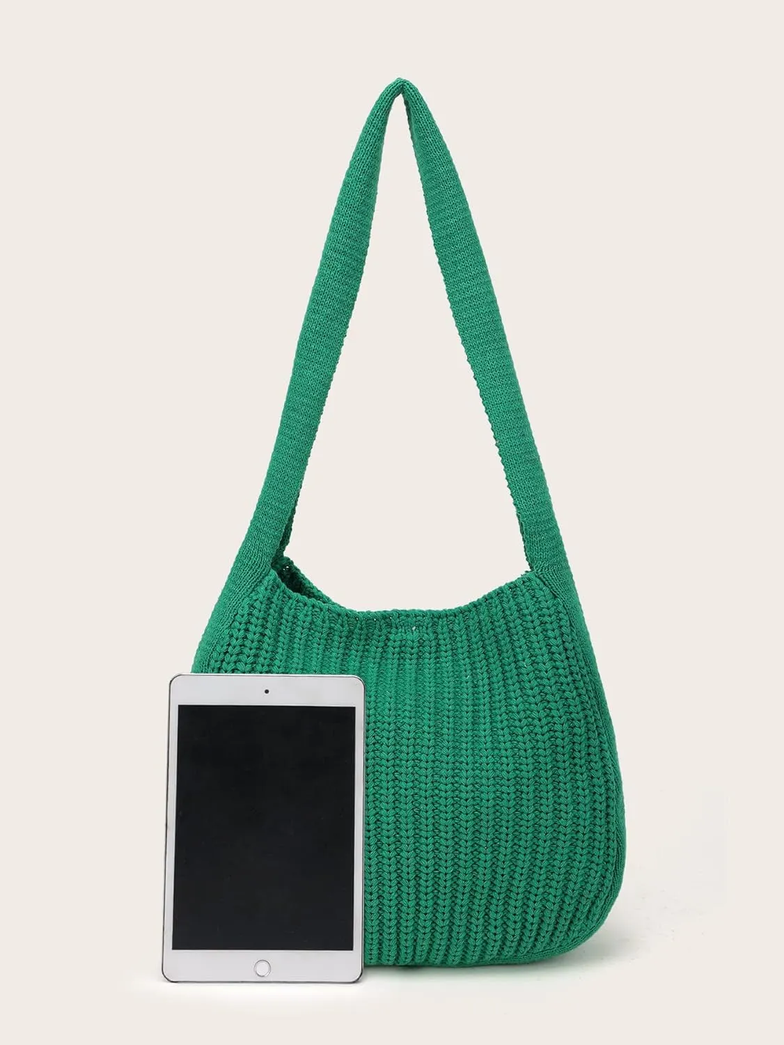 ENBEI Women's Crochet Tote Bag Knit Shoulder bag,Aesthetic Bag,Cute Eco-Friendly Tote for Travel,Daily Use,Gift Box Packaging