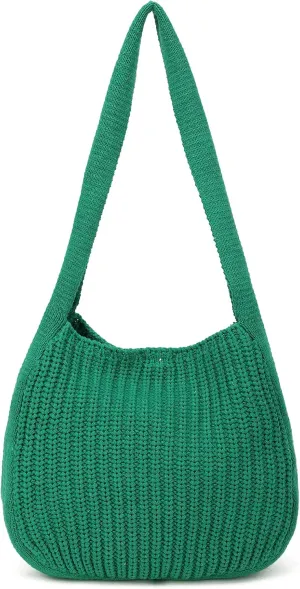 ENBEI Women's Crochet Tote Bag Knit Shoulder bag,Aesthetic Bag,Cute Eco-Friendly Tote for Travel,Daily Use,Gift Box Packaging