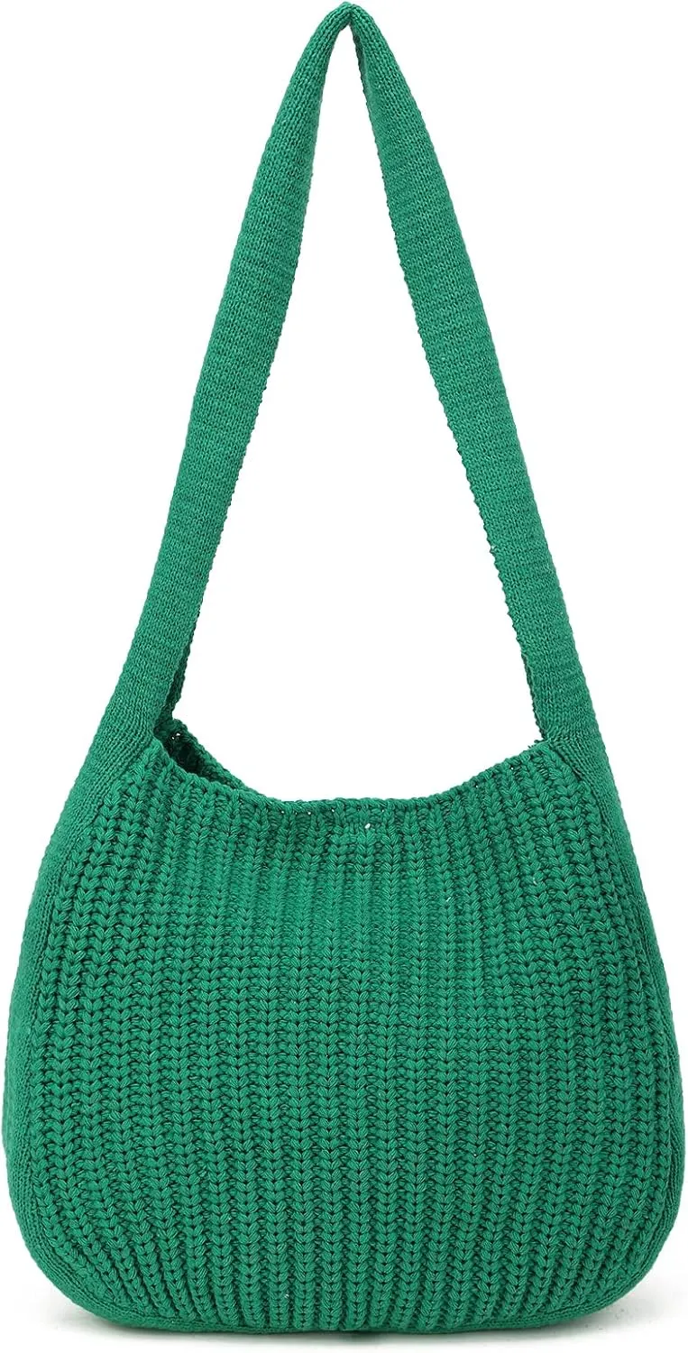 ENBEI Women's Crochet Tote Bag Knit Shoulder bag,Aesthetic Bag,Cute Eco-Friendly Tote for Travel,Daily Use,Gift Box Packaging
