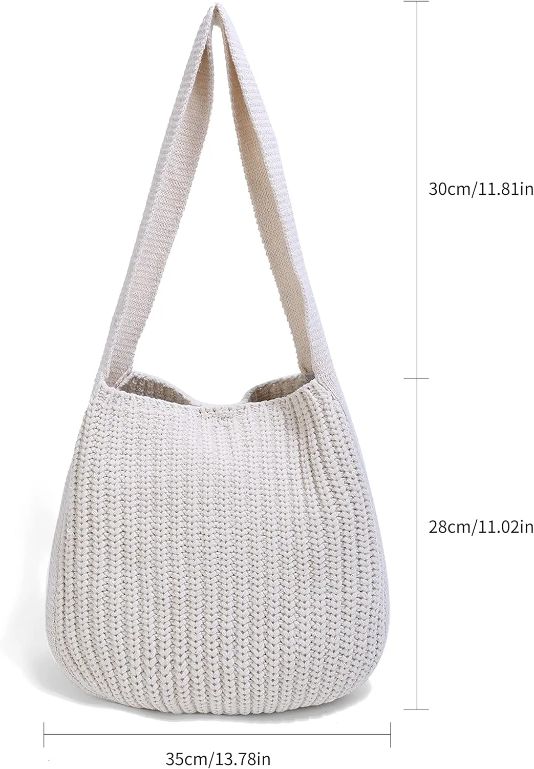 ENBEI Women's Crochet Tote Bag Knit Shoulder bag,Aesthetic Bag,Cute Eco-Friendly Tote for Travel,Daily Use,Gift Box Packaging