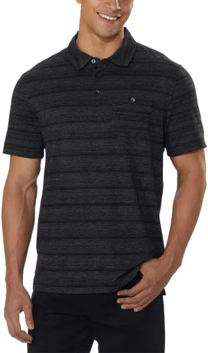 English Laundry Mens Short Sleeve Polo (Black, X-Large)