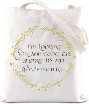 ENSIANTH Fantasy Inspired Gift Fantasy Reader Tote Bag Rings - Adventure Academia Literature Lover Shoulder Bag