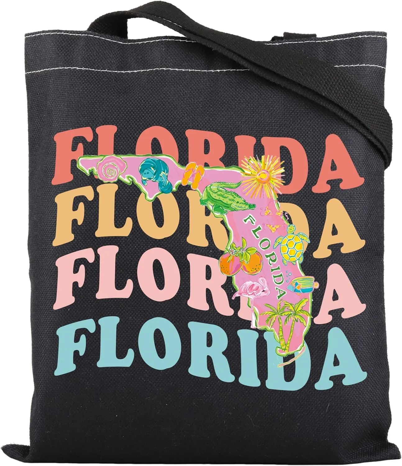 ENSIANTH Florida State Map Tote - Vacation Gift, Tourism Shoulder Bag