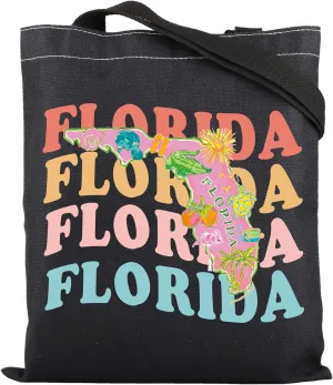 ENSIANTH Florida State Map Tote - Vacation Gift, Tourism Shoulder Bag