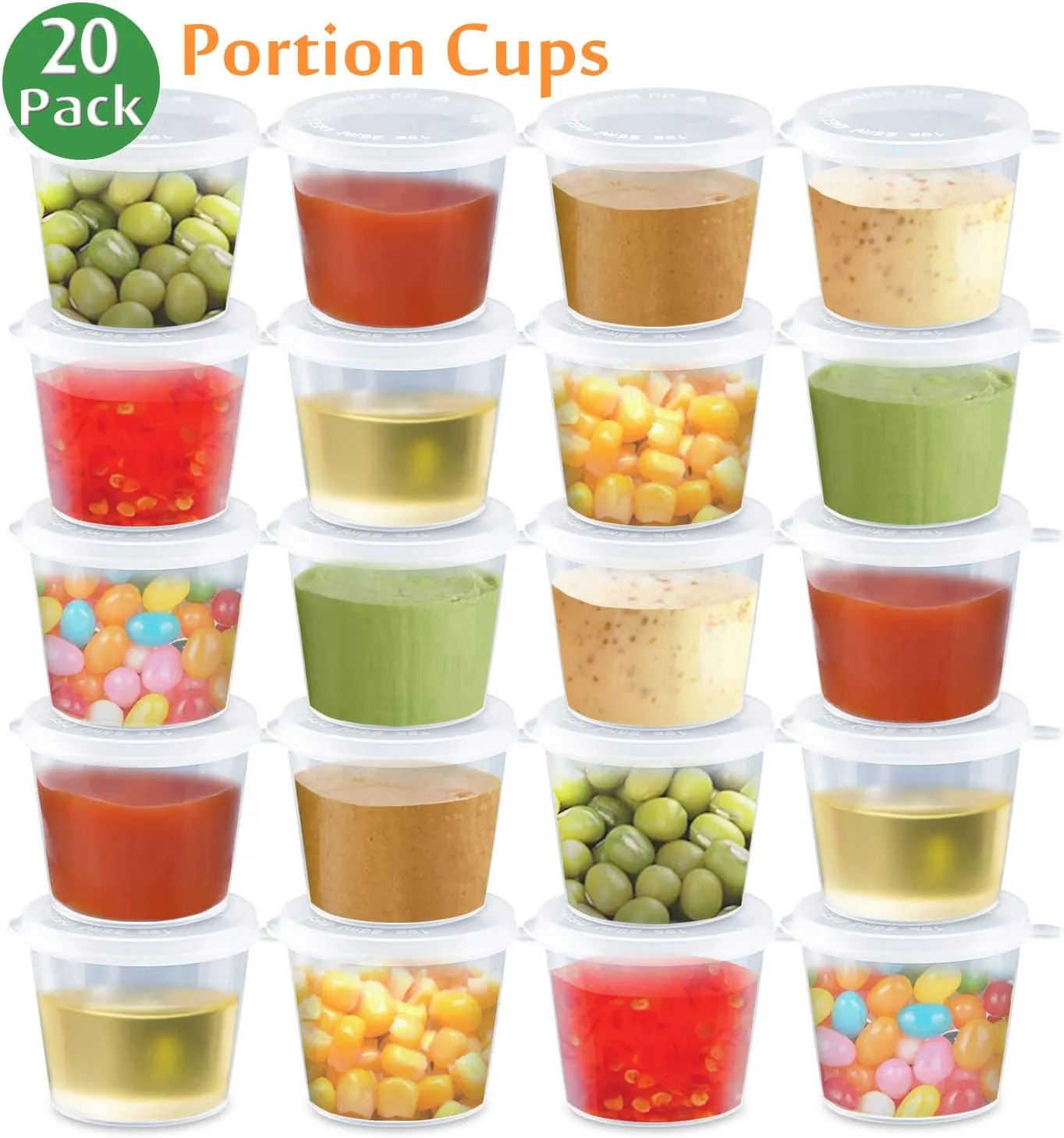 Enther Meal Prep Containers [20 Pack] 36oz 3 Compartment with Lids, Food Storage Bento Box with Souffle Cups BPA Free/Reusable/Stackable, Microwave/Freezer/Dishwasher Safe, Portion Control Black