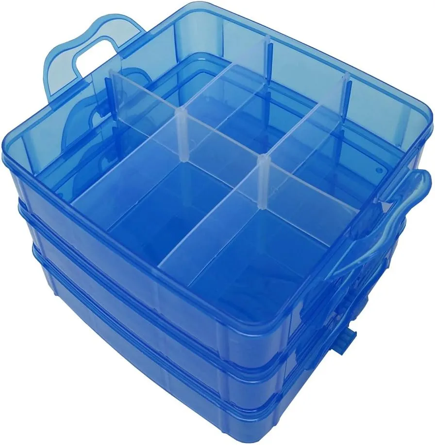 EnviUs SnapCube - Snap & Stackable Storage Case for Rainbow Loom   Arts & Crafts (Mini, Blue)