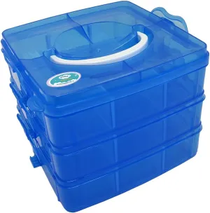 EnviUs SnapCube - Snap & Stackable Storage Case for Rainbow Loom   Arts & Crafts (Mini, Blue)