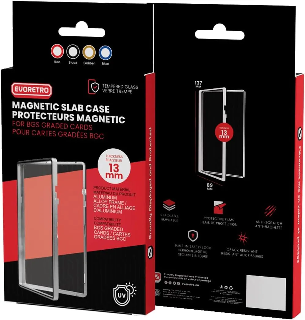 EVORETRO Magnetic Case for PSA Graded Cards – 2-Pack Aluminum Alloy Frame, 100% UV Protection, Anti-Scratch, Durable Display Holder (Orange)