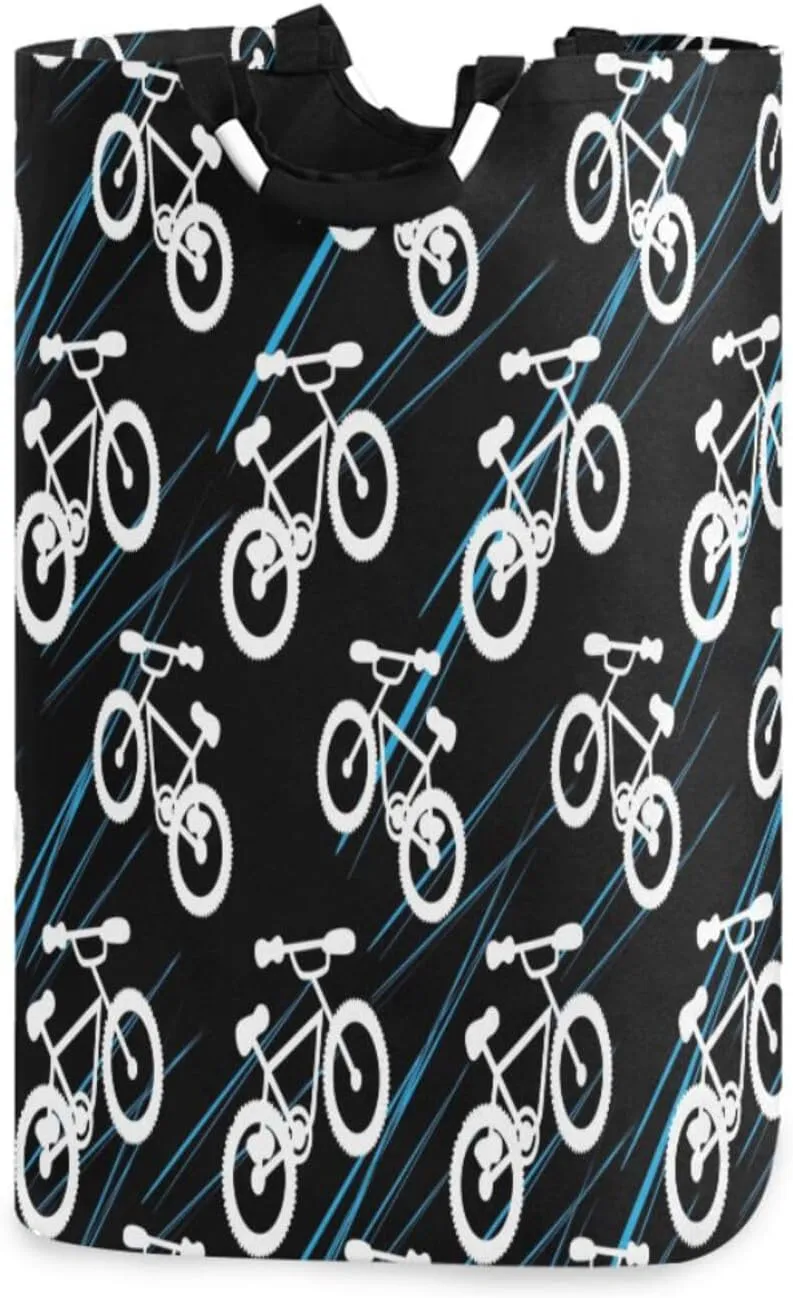 Exnundod Laundry Hamper Extreme Mountain Bikes Laundry Basket Collapsible Laundry Bag Two-wheeled Bicycles Cloth Hamper Towel Basket Large Storage Bag for Dorm Bedroom
