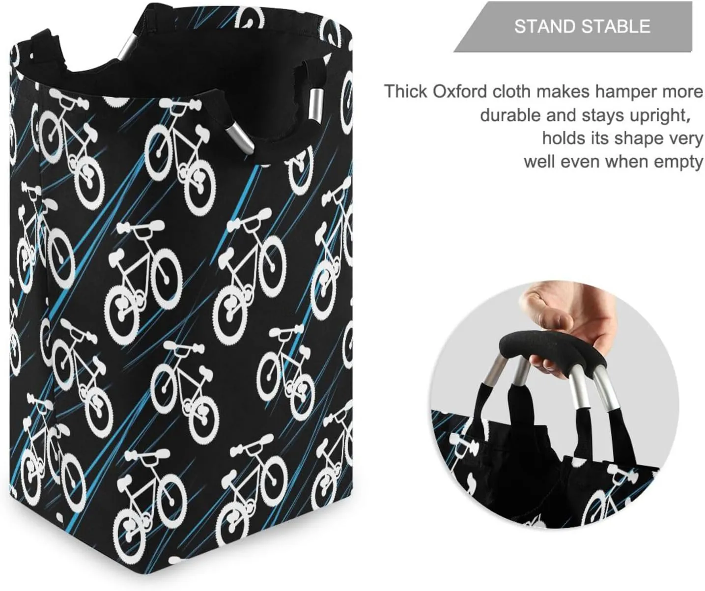 Exnundod Laundry Hamper Extreme Mountain Bikes Laundry Basket Collapsible Laundry Bag Two-wheeled Bicycles Cloth Hamper Towel Basket Large Storage Bag for Dorm Bedroom
