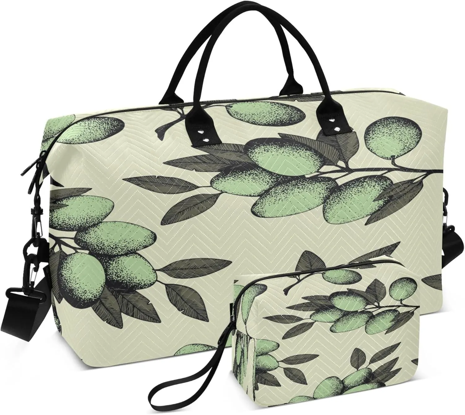 Exnundod Women Weekender Bags Olive Branch Gym Bags Carry On Overnight Duffle Large Duffle Tote Hospital Bag for Business Trip, Yoga