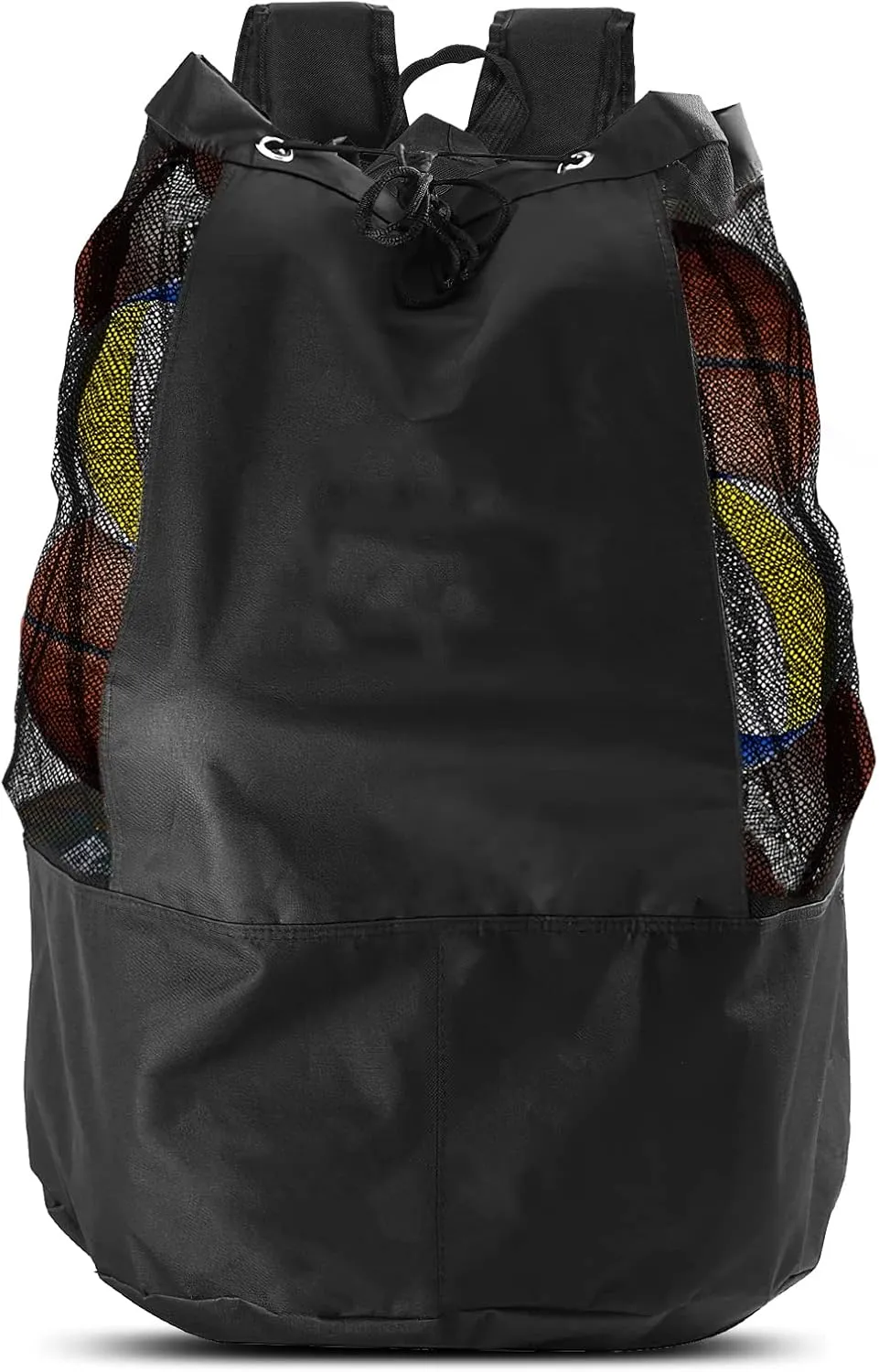 Extra Ball Bag ,Large mesh equipment bag black , Soccer Ball Bag with Adjustable Shoulder Strap ,600D Oxford Cloth mesh sports bag for Holding Soccer/Football/Volleyball(Holds 15 Balls)