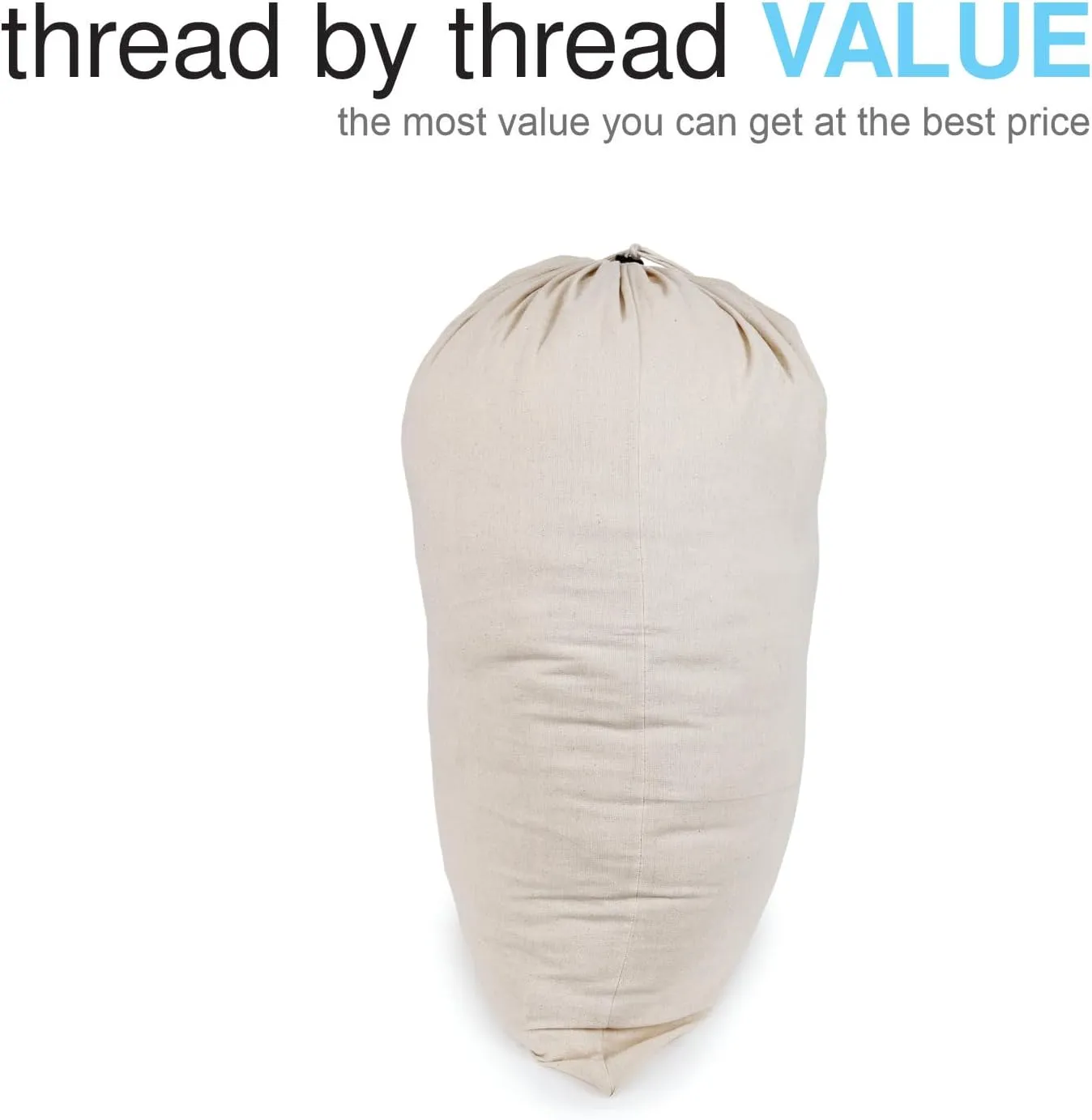 Extra Large Natural Cotton Laundry Bag 28 x 36 (71CMX91 CM) Pack of 2 Natural