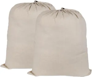 Extra Large Natural Cotton Laundry Bag 28 x 36 (71CMX91 CM) Pack of 2 Natural